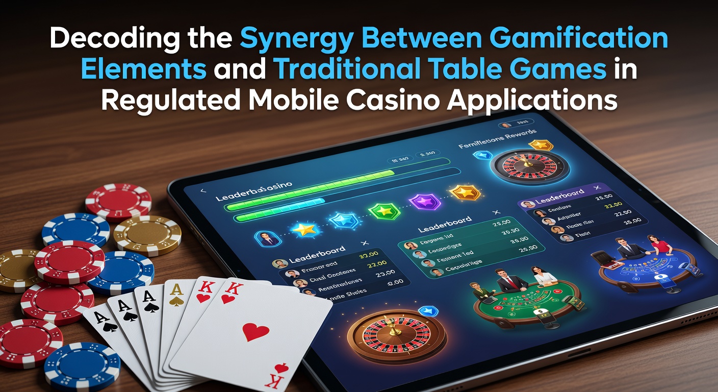 Illustration der Integration von Gamification-Elementen in mobile Tischspiele auf regulierten Plattformen