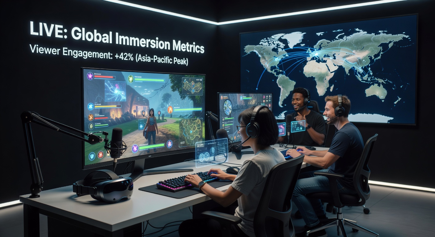 Live-Stream mit Augmented Reality Overlays während eines Esports-Events in Europa